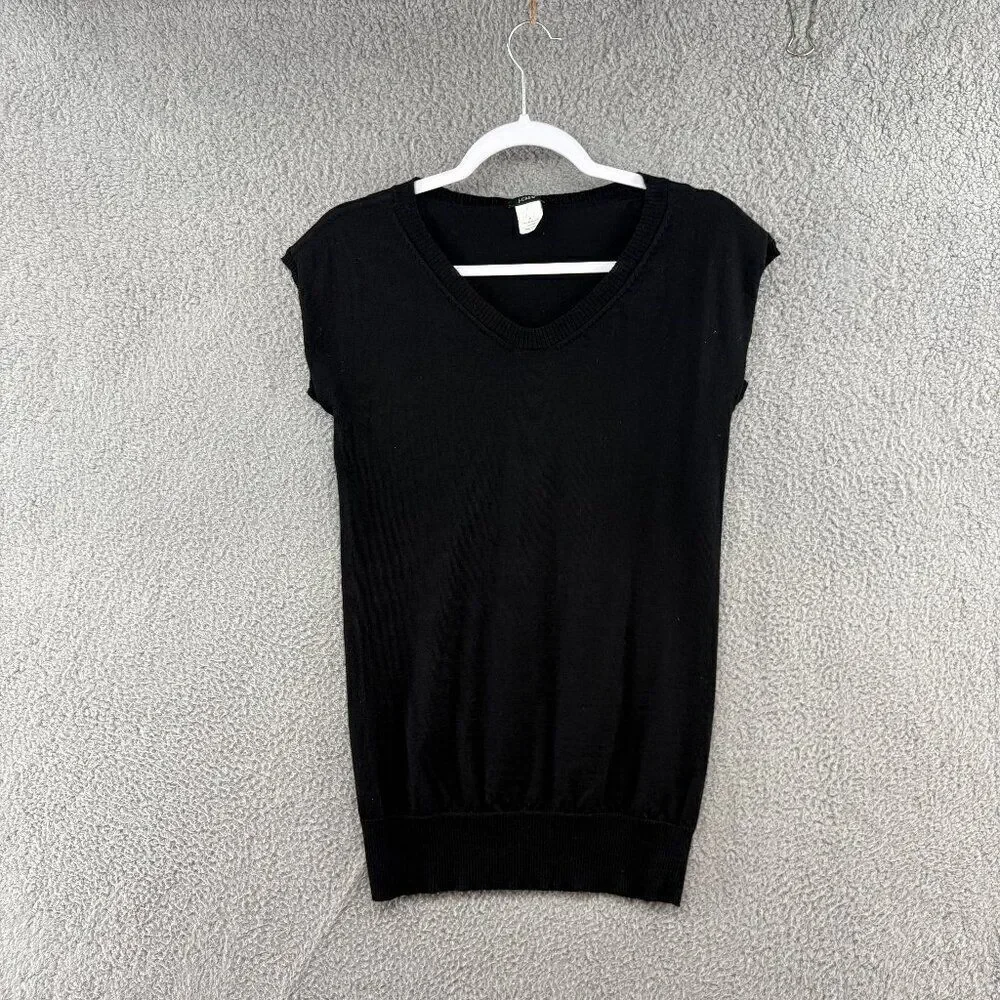 J. CREW Cap Sleeve Sweater 100% Merino Wool size small Fitted